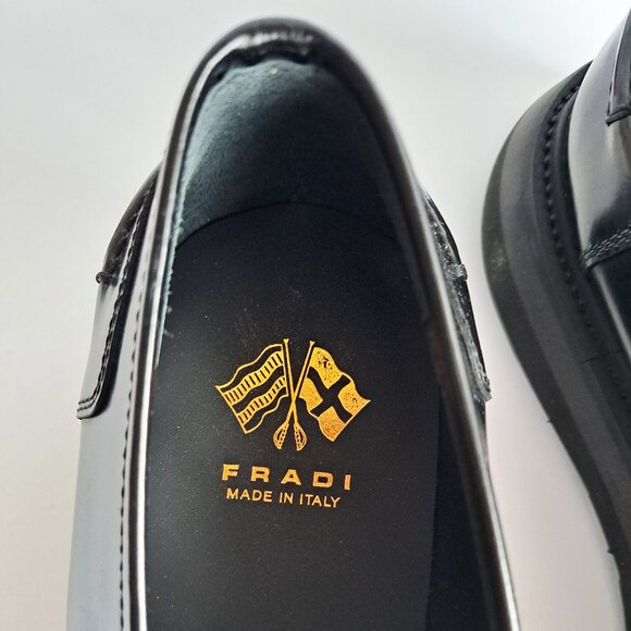 NEW Fradi Men\'s Black Leather Italian Loafers Shoes Size 44 / US 11 main image 7